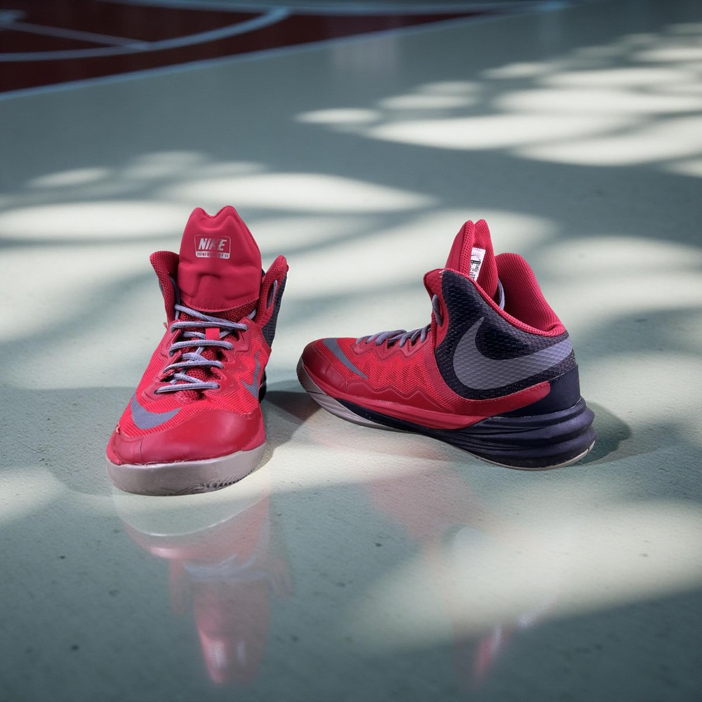 Used Nike Prime Hype DF II Basketball Shoes Red Black 807613-600 Youth 7Y